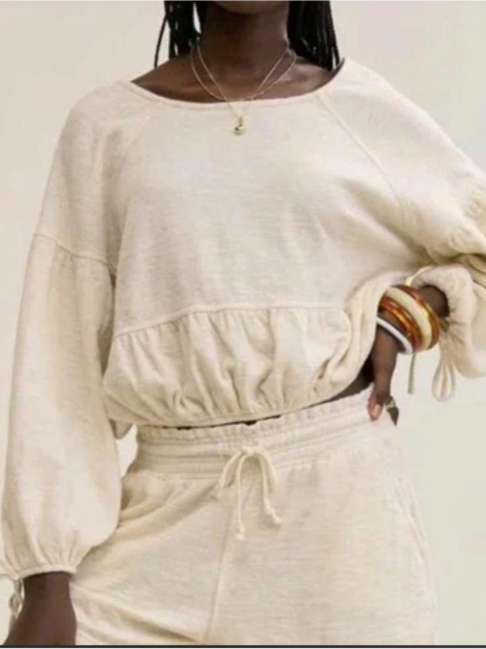 Aerie Endless Summer Cropped Shirt with balloon sleeves